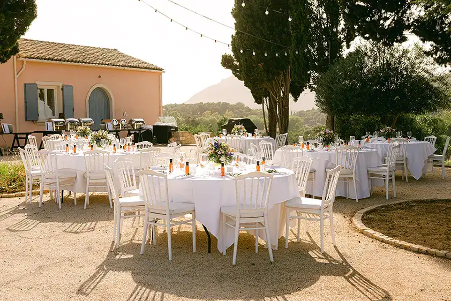 Wedding seating plan at the Courti Estate