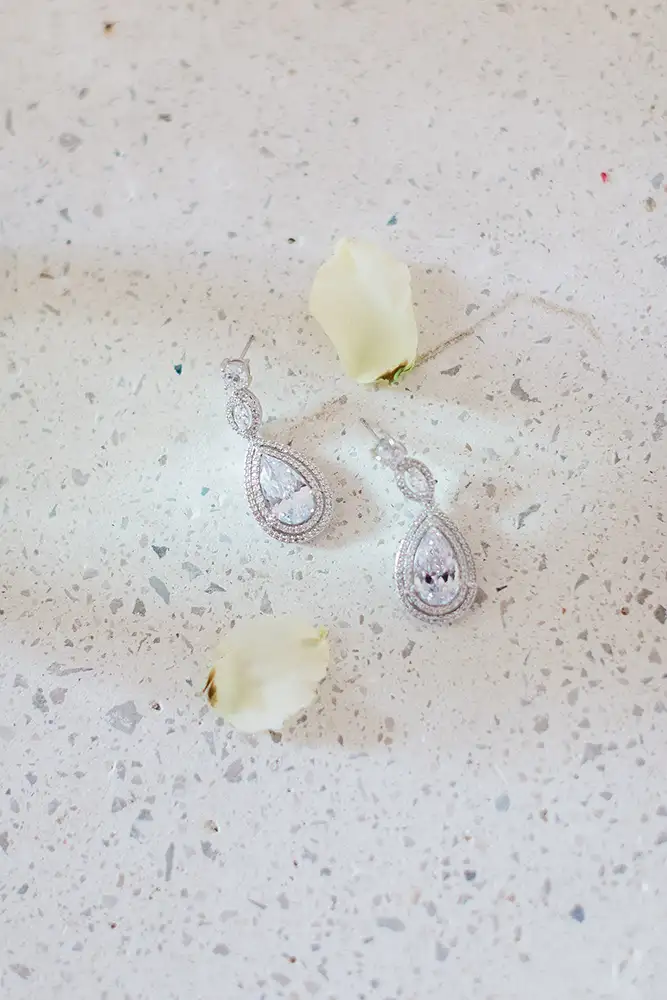 Diamond wedding earings.
