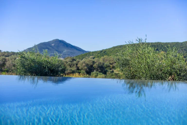 Affinity pool with mountain scenery